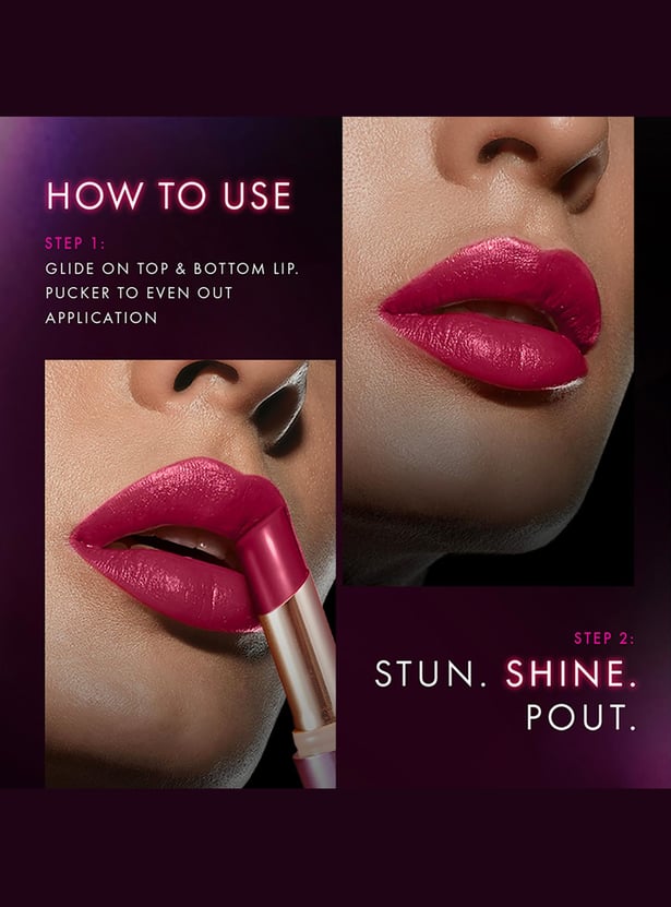 LAKME 9 to 5 Primer + Shine Lipstick - SR5 Wine - 3.6g