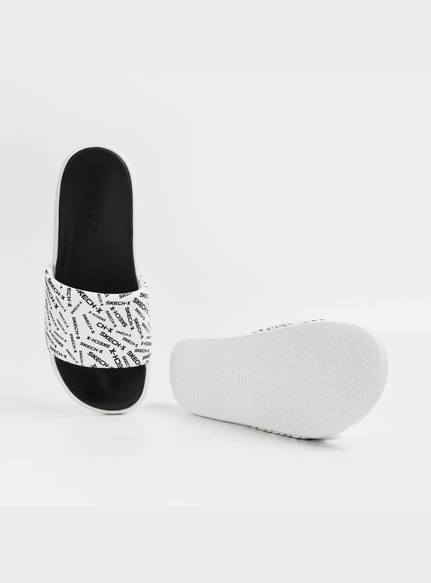 SKECHERS Men Typographic Printed Sliders