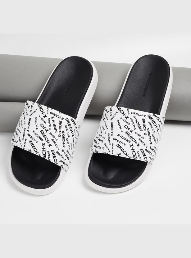 SKECHERS Men Typographic Printed Sliders