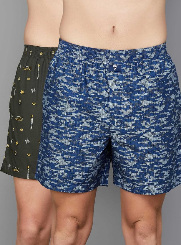 VAN HEUSEN Men Printed Boxers - Pack of 2