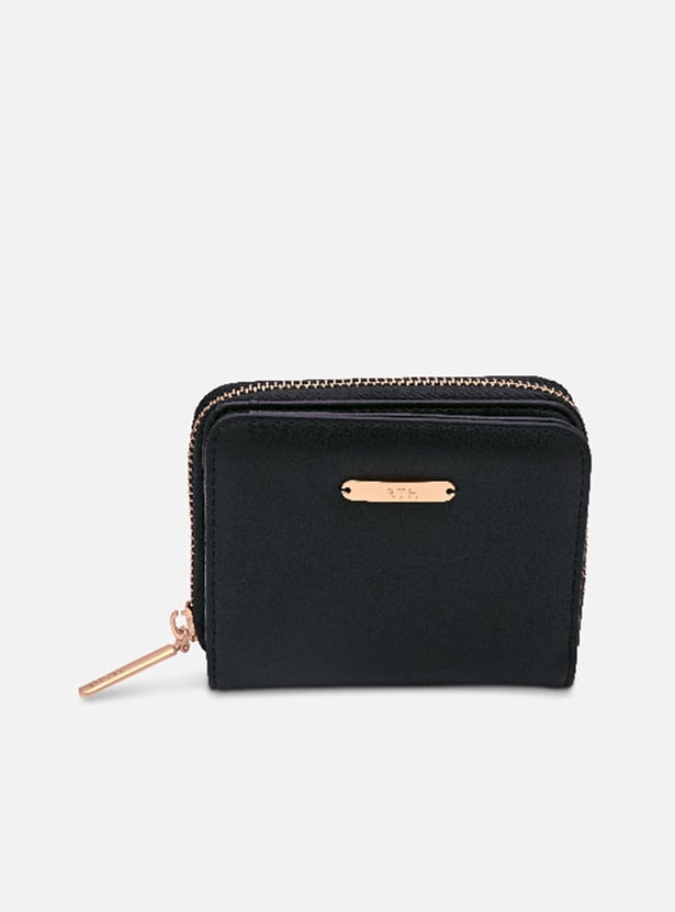 IRTH Women Solid Zip-Around Mini Wallet