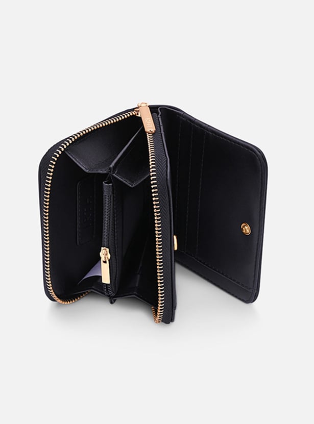 IRTH Women Solid Zip-Around Mini Wallet