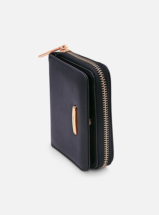 IRTH Women Solid Zip-Around Mini Wallet