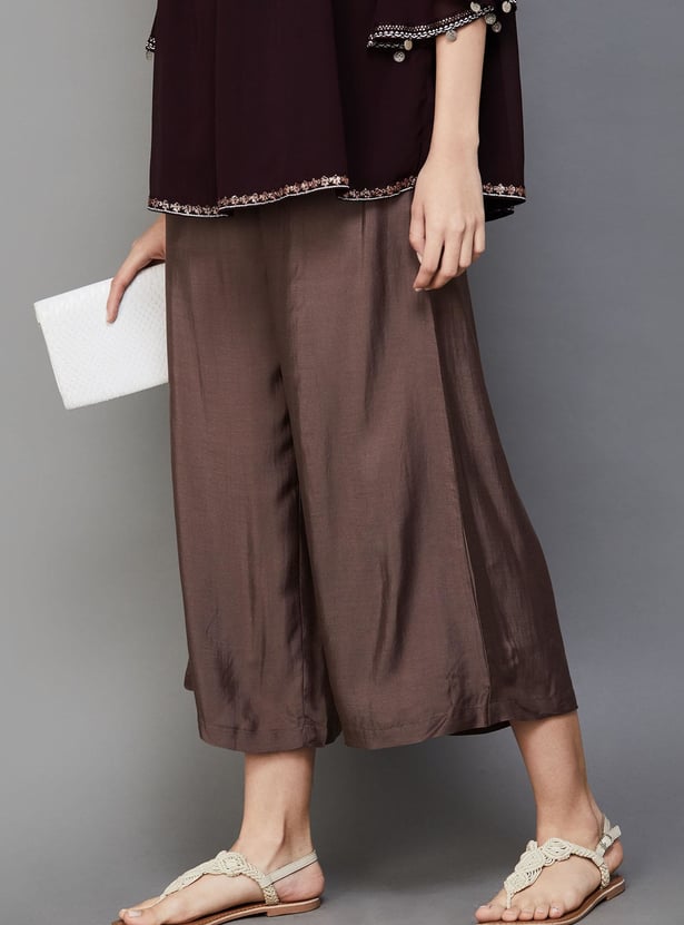 MELANGE Women Solid Flared Palazzos