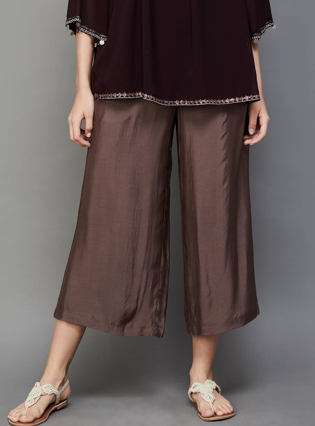MELANGE Women Solid Flared Palazzos