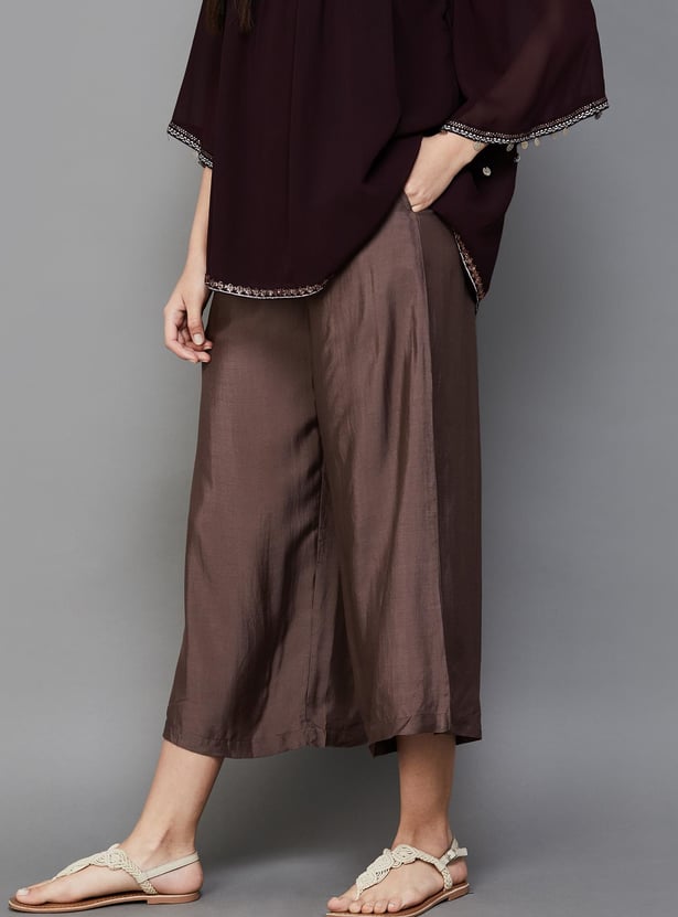 MELANGE Women Solid Flared Palazzos
