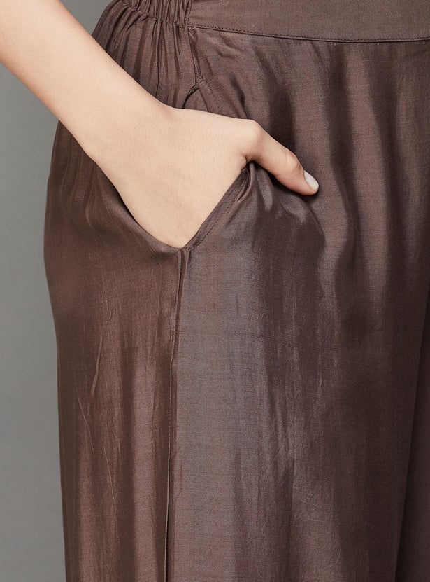 MELANGE Women Solid Flared Palazzos