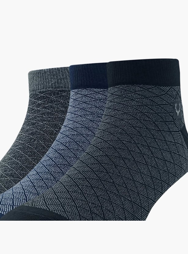 ALLEN SOLLY Men Textured Ankle-Length Socks - Pack of 3