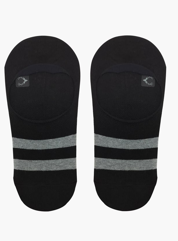 ALLEN SOLLY Men Striped No-Show Socks - Pack of 3