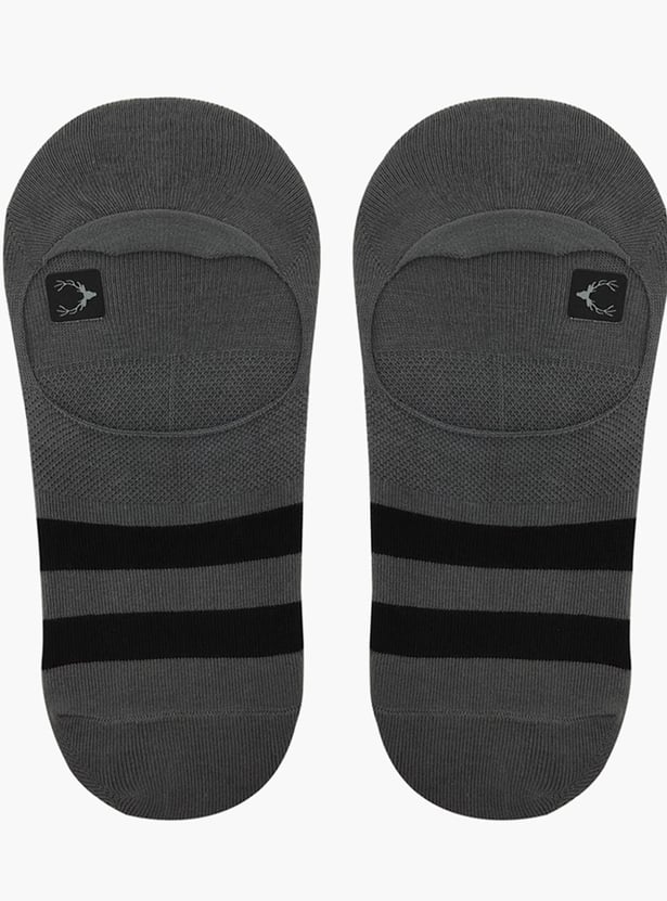 ALLEN SOLLY Men Striped No-Show Socks - Pack of 3