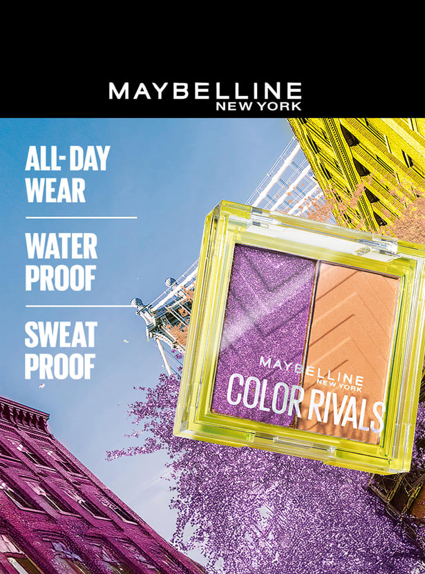 MAYBELLINE NEW YORK Color Rivals Longwear Duo Eyeshadow Palette- Spontaneous X Purposeful - 3gm