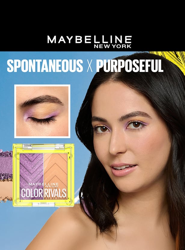 MAYBELLINE NEW YORK Color Rivals Longwear Duo Eyeshadow Palette- Spontaneous X Purposeful - 3gm