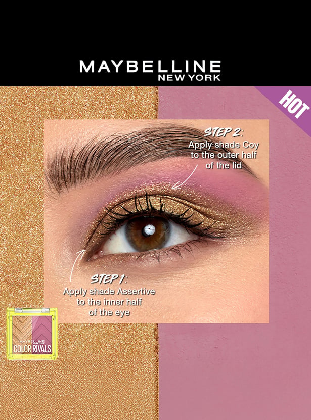 MAYBELLINE NEW YORK Color Rivals Duo Eyeshadow Palette - Assertive x Coy - 3gm