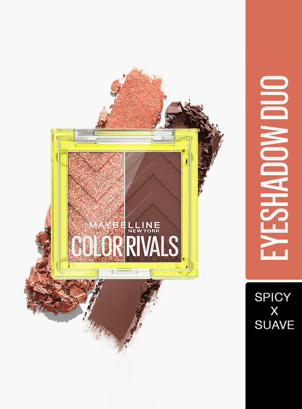 MAYBELLINE NEW YORK Color Rivals Longwear Duo Eyeshadow Palette - Spicy X Suave - 3gm