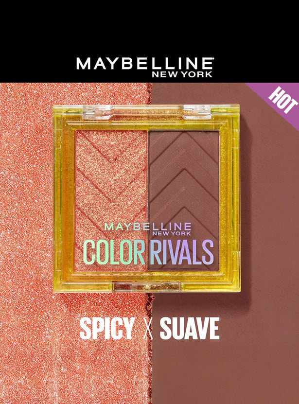 MAYBELLINE NEW YORK Color Rivals Longwear Duo Eyeshadow Palette - Spicy X Suave - 3gm