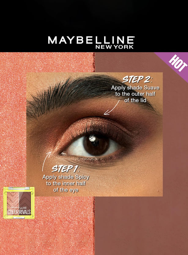 MAYBELLINE NEW YORK Color Rivals Longwear Duo Eyeshadow Palette - Spicy X Suave - 3gm