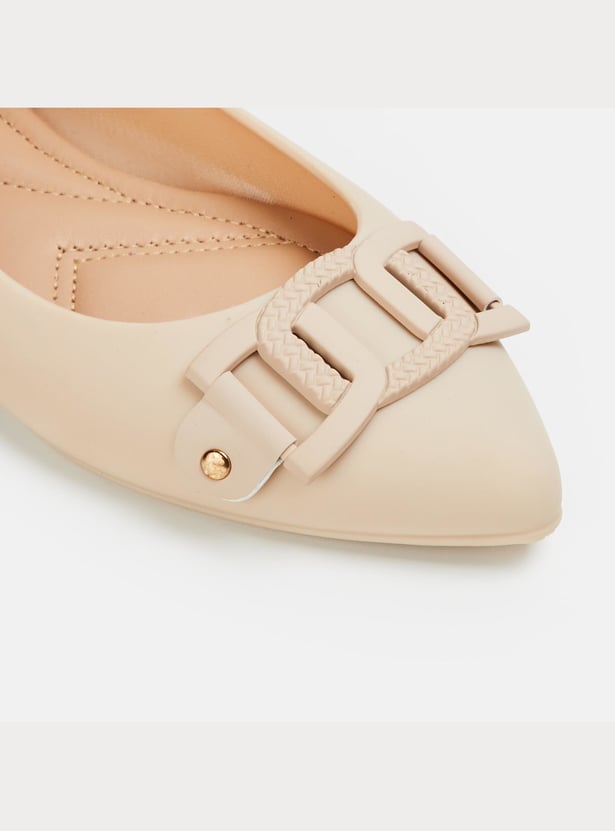 GINGER Women Buckle-Tie Detailed Ballerinas