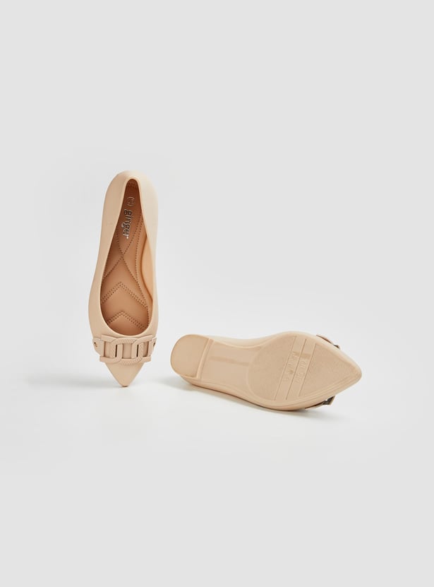 GINGER Women Buckle-Tie Detailed Ballerinas