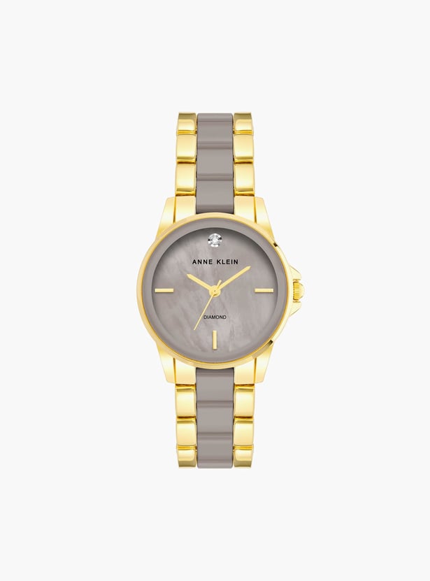 ANNE KLEIN Women Diamond Accented Two-Tone Analog Watch - AK4118TPGB