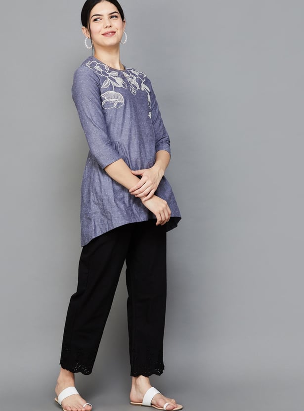 BIBA Women Solid Straight Pant