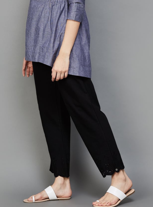 BIBA Women Solid Straight Pant