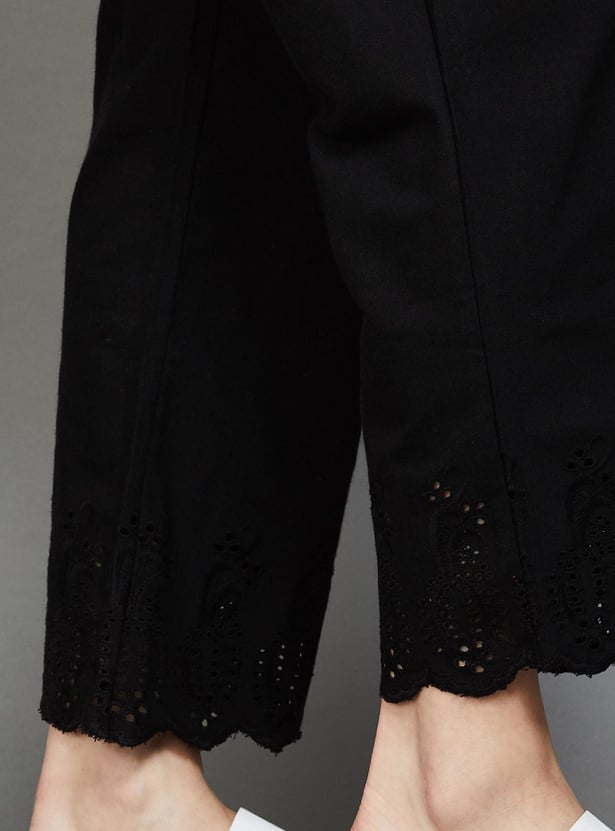 BIBA Women Solid Straight Pant