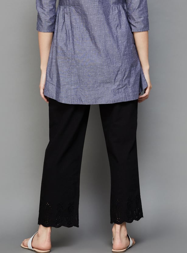 BIBA Women Solid Straight Pant