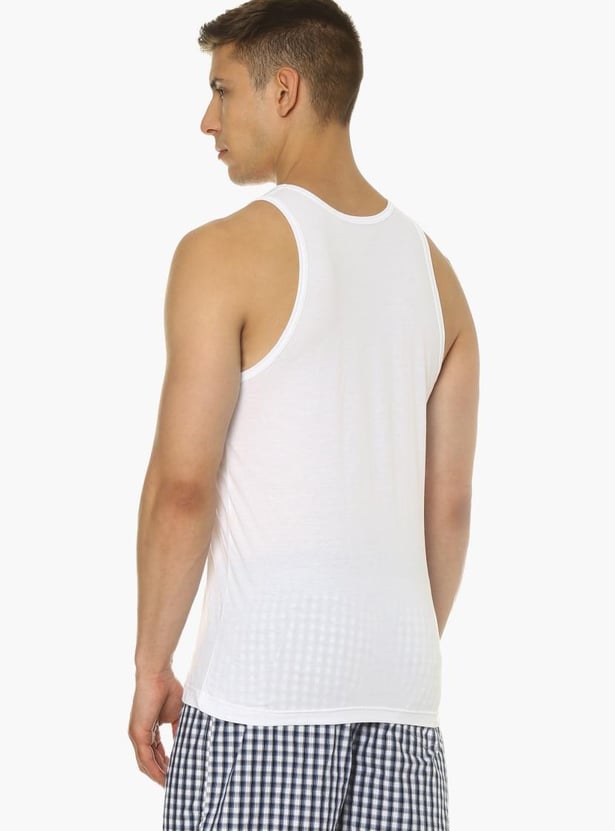 VAN HEUSEN All Day Fresh Combed Cotton Vest - Pack Of 2