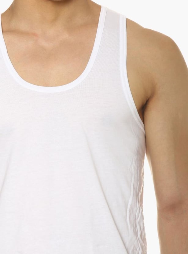 VAN HEUSEN All Day Fresh Combed Cotton Vest - Pack Of 2