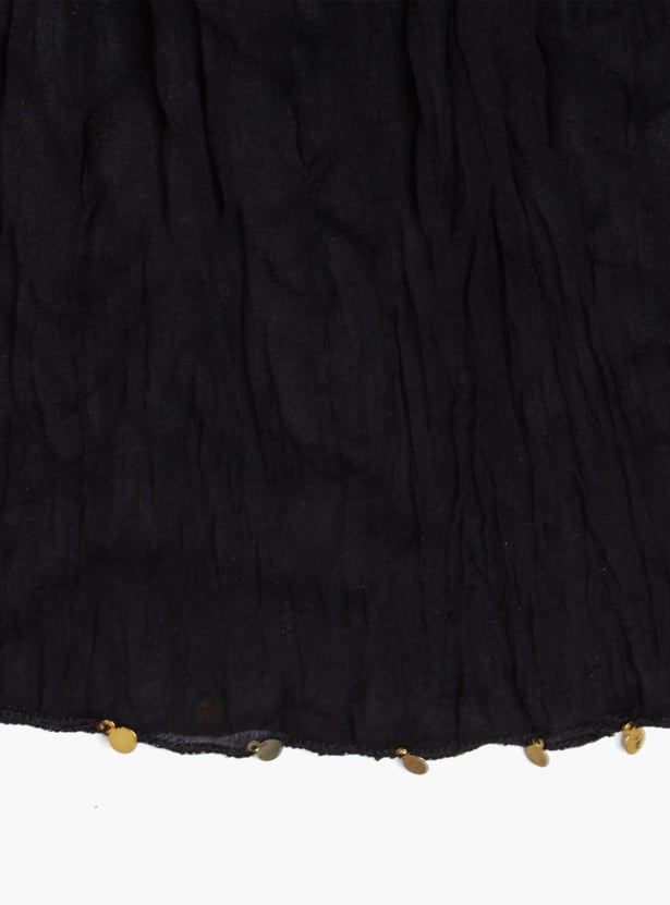 MELANGE Solid Scrunched Dupatta