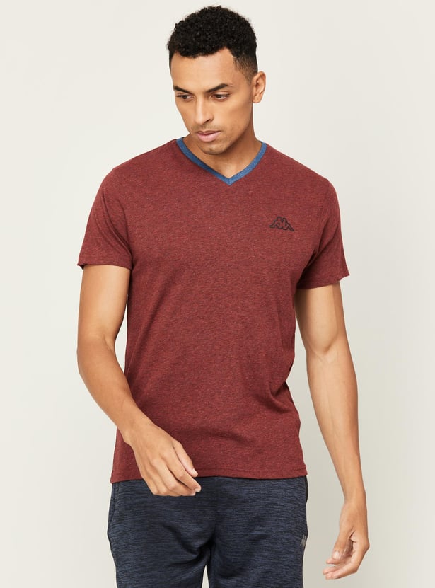 Buy KAPPA Men Solid VNeck Athletic TShirt from Kappa at just INR 499.0