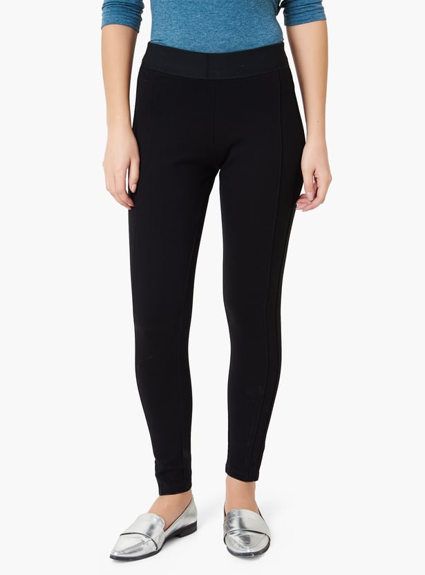 Buy XPOSE Solid High-Rise Skinny Jeggings from Xpose at just INR