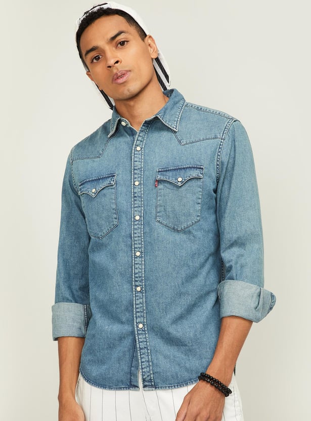 Buy LEVI S Men Washed Regular Fit Denim Shirt from Levi s at just INR 2899.0