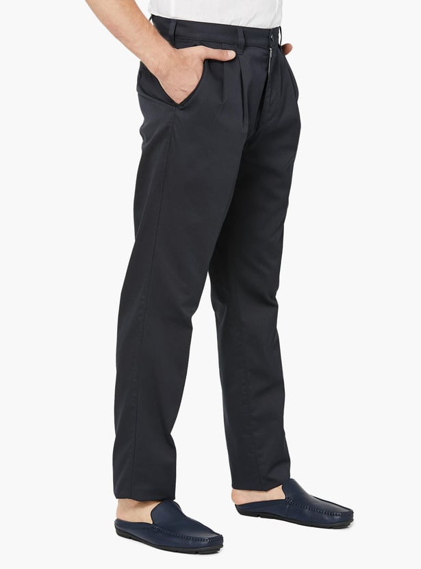 COLORPLUS Solid Low Rise Regular Fit Diet Chinos