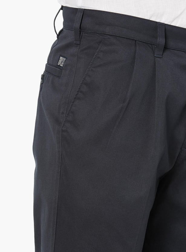 COLORPLUS Solid Low Rise Regular Fit Diet Chinos