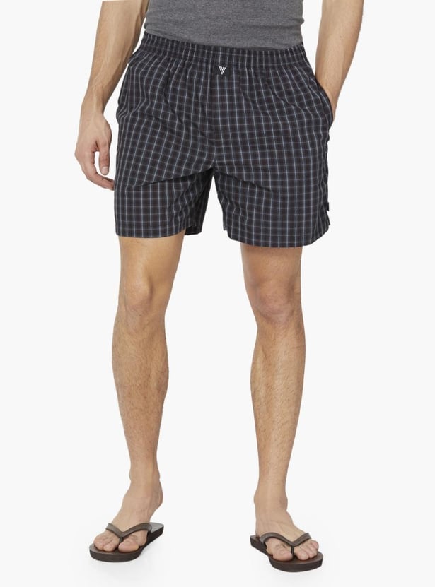 VAN HEUSEN Checked Boxer Shorts - Pack of 2 - ASSORTED Colour & Design