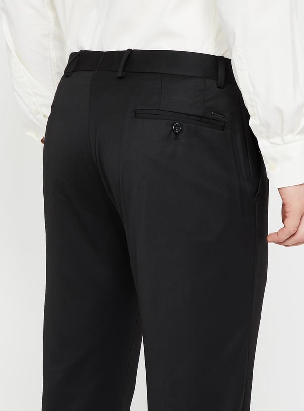 BLACKBERRYS Solid Flat Front Slim Fit Trousers