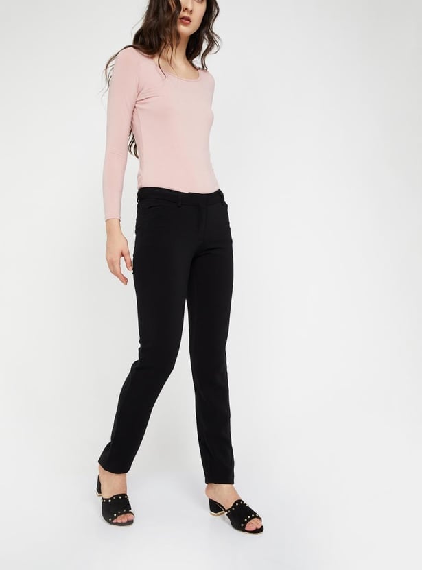 ALLEN SOLLY Solid Tapered Pants