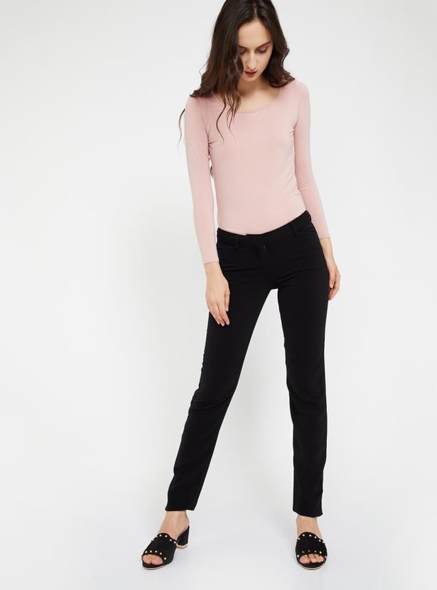 ALLEN SOLLY Solid Tapered Pants