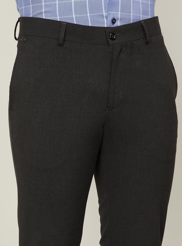 BLACKBERRYS Men Solid Super Slim Fit Formal Trousers