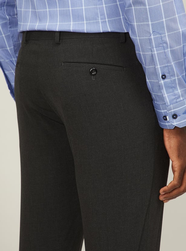 BLACKBERRYS Men Solid Super Slim Fit Formal Trousers