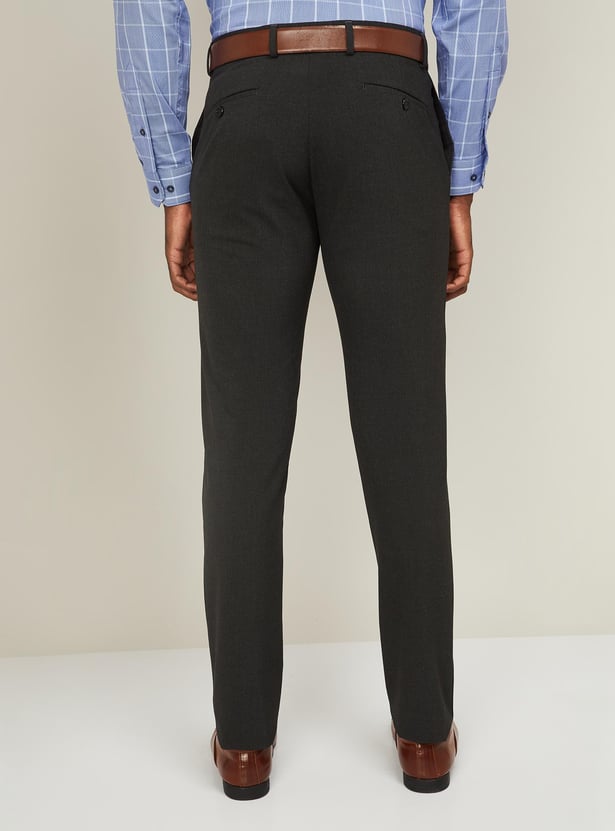 BLACKBERRYS Men Solid Super Slim Fit Formal Trousers