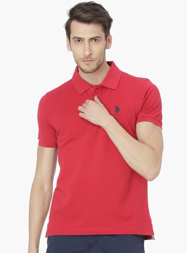 U.S. POLO ASSN. Men Solid Regular Fit Polo T-shirt