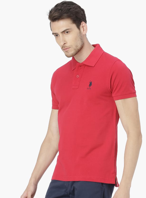 U.S. POLO ASSN. Men Solid Regular Fit Polo T-shirt