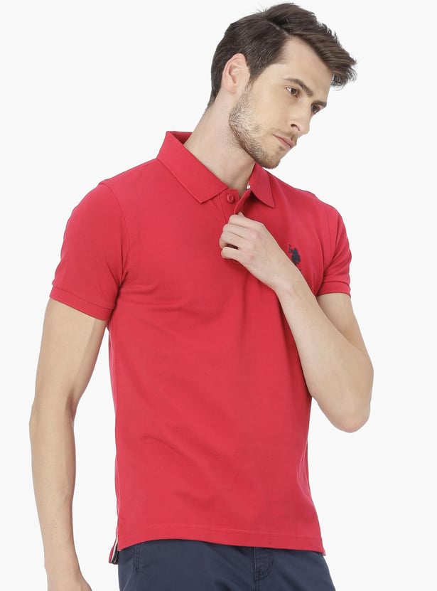 U.S. POLO ASSN. Men Solid Regular Fit Polo T-shirt