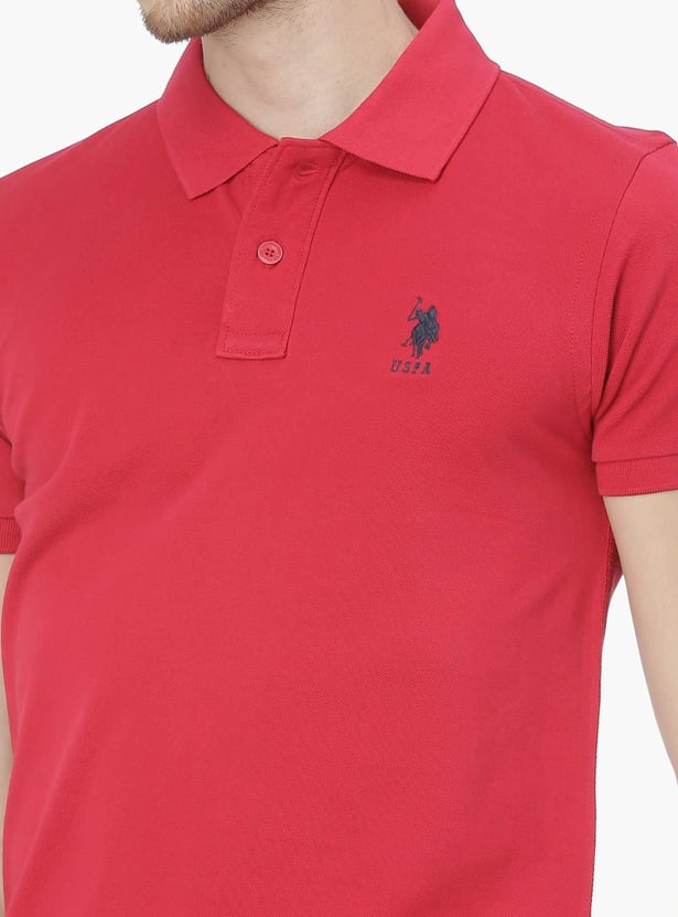U.S. POLO ASSN. Men Solid Regular Fit Polo T-shirt