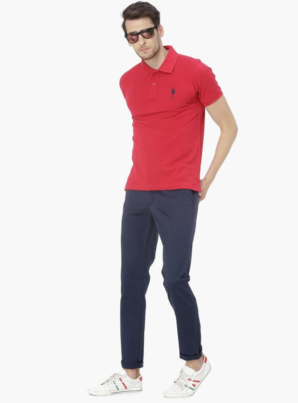 U.S. POLO ASSN. Men Solid Regular Fit Polo T-shirt