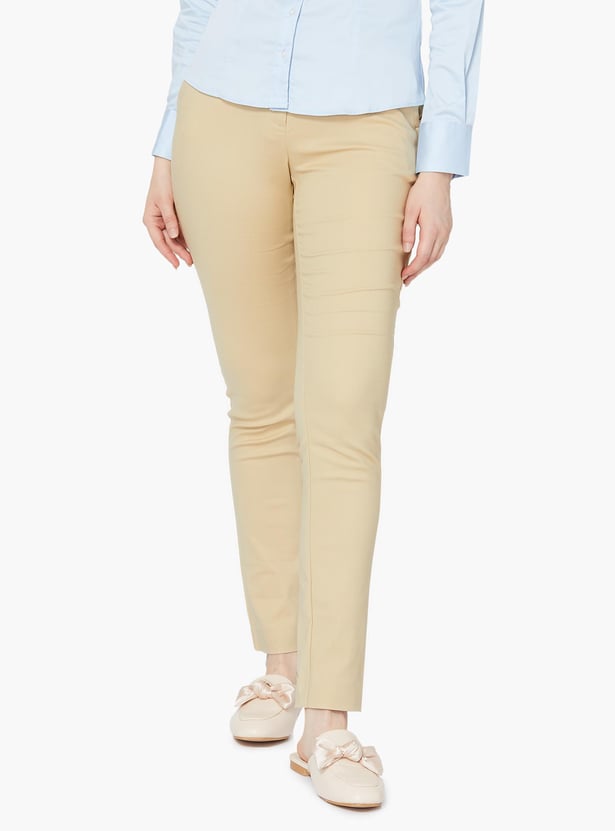 ALLEN SOLLY Solid Tapered Trousers