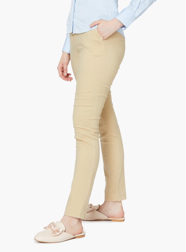 ALLEN SOLLY Solid Tapered Trousers