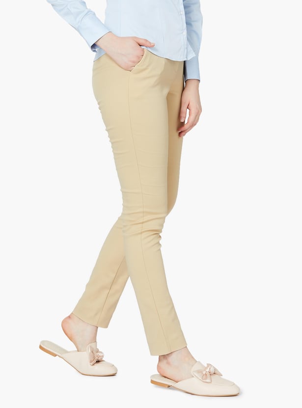 ALLEN SOLLY Solid Tapered Trousers